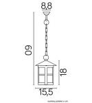 Lampy zewnętrzne wiszące - SU-MA CORDOBA K 1018/1/T Wisząca - product 3