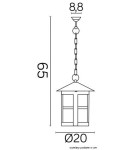Lampy zewnętrzne wiszące - SU-MA Cordoba II K 1018/1/TD Wisząca - produkt 6