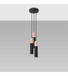 Lampy wiszące - Sollux Lampa wisząca PABLO 3P czarna SL.1014 - product 2