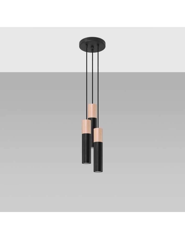 Sollux Lampa wisząca PABLO 3P czarna SL.1014