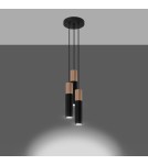 Lampy wiszące - Sollux Lampa wisząca PABLO 3P czarna SL.1014 - product 3