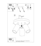 Sollux Plafon RING 3P czarny SL.1016 Sollux Plafon RING 3P czarny SL.1016