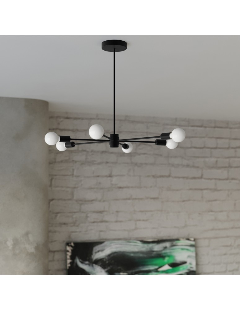 Sollux Żyrandol LANGO 6 czarny SL.1023 Sollux Żyrandol LANGO 6 czarny SL.1023