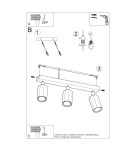 Lampy sufitowe - Sollux Plafon ZEKE 3 dąb SL.1030 - product 5