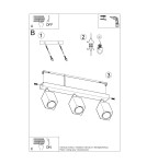Sollux Plafon KEKE 3 dąb SL.1037 Sollux Plafon KEKE 3 dąb SL.1037
