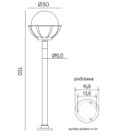 Lampy ogrodowe stojące - SU-MA Kule z koszykiem (130 cm) 250 K 5002/1/KPO 250 Stojąca - produkt 7