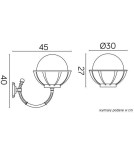 Kinkiety zewnętrzne - SU-MA Kule z koszykiem 250 K 3012/1/KPO 250 Kinkiet - product 5