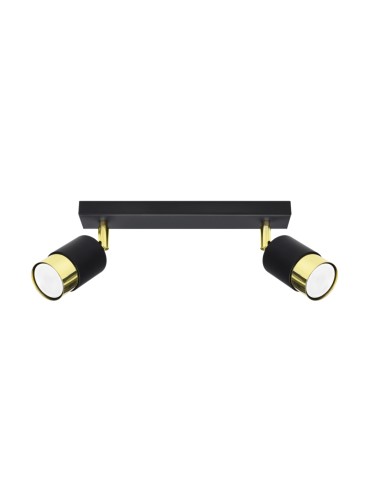 Sollux Plafon NERO 2 czarny/złoty SL.1070