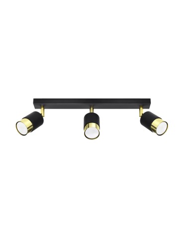 Sollux Plafon NERO 3 czarny/złoty SL.1071