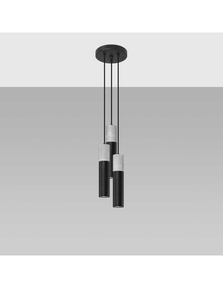 Sollux Lampa wisząca BORGIO 3P czarny SL.1081 Sollux Lampa wisząca BORGIO 3P czarny SL.1081