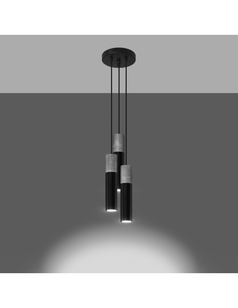 Sollux Lampa wisząca BORGIO 3P czarny SL.1081 Sollux Lampa wisząca BORGIO 3P czarny SL.1081