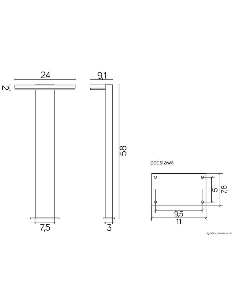 SU-MA FLER LED 720lm 4000K Stojąca IP54 17602-580 DG