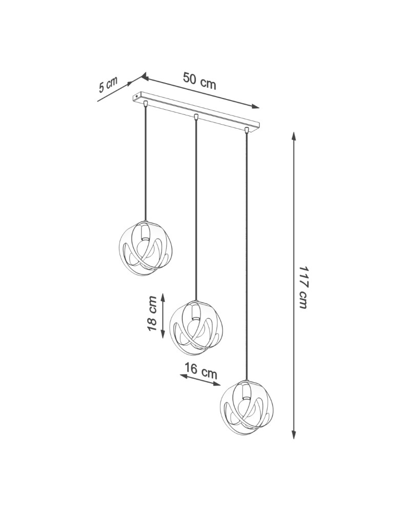 Sollux Lampa wisząca TULOS 3L biała SL.1085 Sollux Lampa wisząca TULOS 3L biała SL.1085