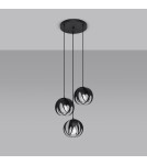 Sollux Lampa wisząca TULOS 3P czarna SL.1088 Sollux Lampa wisząca TULOS 3P czarna SL.1088
