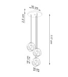 Sollux Lampa wisząca TULOS 3P czarna SL.1088 Sollux Lampa wisząca TULOS 3P czarna SL.1088