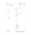 Sollux Lampa wisząca TULOS 3P czarna SL.1088 Sollux Lampa wisząca TULOS 3P czarna SL.1088