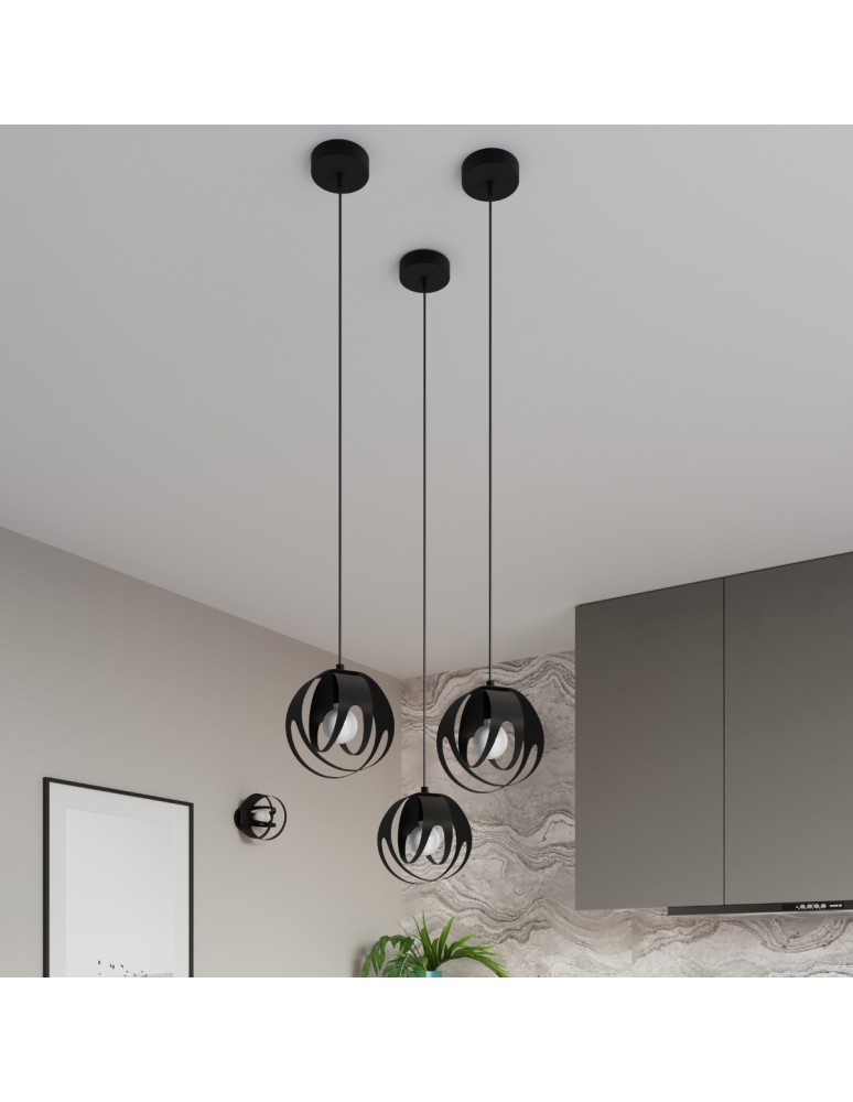 Sollux Lampa wisząca TULOS 3P czarna SL.1088 Sollux Lampa wisząca TULOS 3P czarna SL.1088