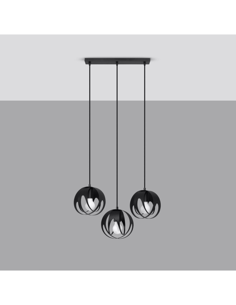 Sollux Lampa wisząca TULOS 3L czarna SL.1089 Sollux Lampa wisząca TULOS 3L czarna SL.1089