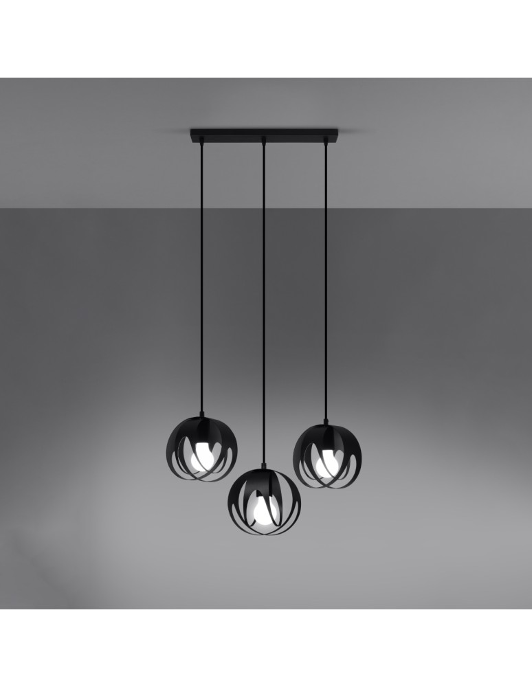 Sollux Lampa wisząca TULOS 3L czarna SL.1089 Sollux Lampa wisząca TULOS 3L czarna SL.1089
