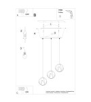 Sollux Lampa wisząca TULOS 3L czarna SL.1089 Sollux Lampa wisząca TULOS 3L czarna SL.1089