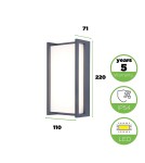 Kinkiety zewnętrzne - Lutec QUBO Ścienna LED Antracyt 5193001118 - produkt 7