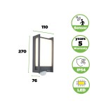 Lampy zewnętrzne z czujnikiem ruchu - Lutec QUBO - CZUJNIK RUCHU Ścienna LED Antracyt 5193002118 - produkt 9