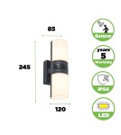 Lampy zewnętrzne z czujnikiem ruchu - Lutec CYRA - CZUJNIK RUCHU Ścienna LED Antracyt 5198102118 - produkt 13