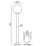 Lampy ogrodowe stojące - SU-MA Kule/Elipsy 60 K 5002/2/K 200 Stojaca - product 3