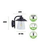 Kinkiety zewnętrzne - Lutec CATE Ścienna 1xE27 Matowa rdza 5264201213 - produkt 5