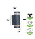 Kinkiety zewnętrzne - Lutec FOCUS Ścienna 2xGU10 Antracyt 5604011118 - produkt 7