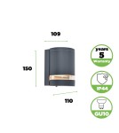 Kinkiety zewnętrzne - Lutec FOCUS Ścienna 1xGU10 Antracyt 5604101118 - produkt 5