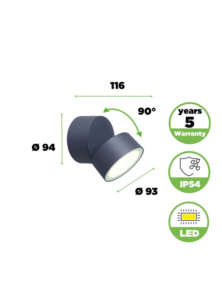 Lutec TRUMPET Sufitowa LED Antracyt 5626001118