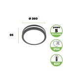 Kinkiety zewnętrzne - Lutec TITAN Sufitowa 1xE27 Antracyt 6336201118 - produkt 5