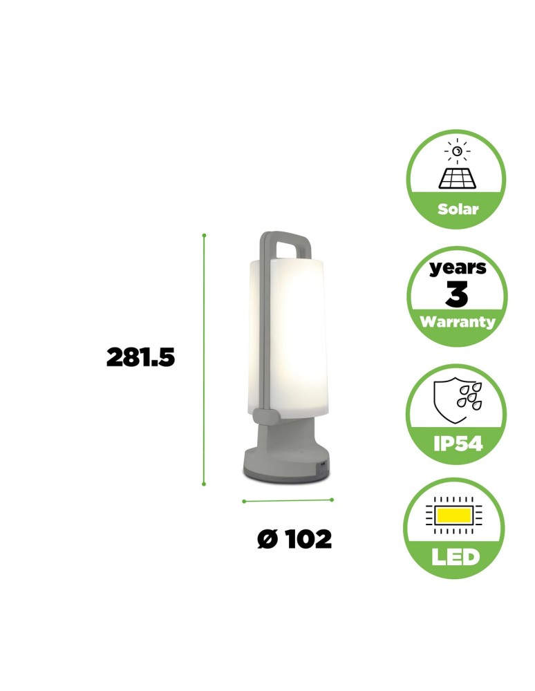 Lampy solarne - Lutec DRAGONFLY Zewnętrzna LED Srebrnoszary 6904101337 - produkt kolory-swiatla.pl 9