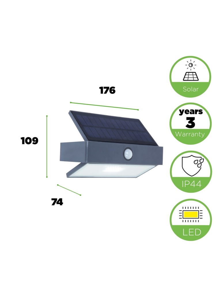 Lampy solarne - Lutec Zewnętrzna Ścienna ARROW 6910601335 - product kolory-swiatla.pl 2