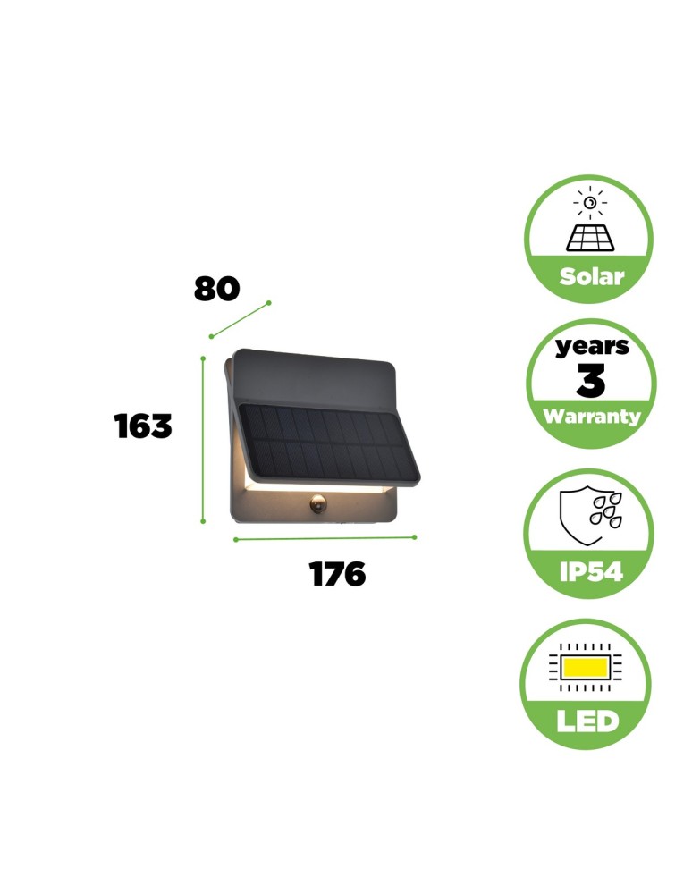 Lutec Zewnętrzna Solarna ALETA SOLAR 6915401118 Lutec Zewnętrzna Solarna ALETA SOLAR 6915401118