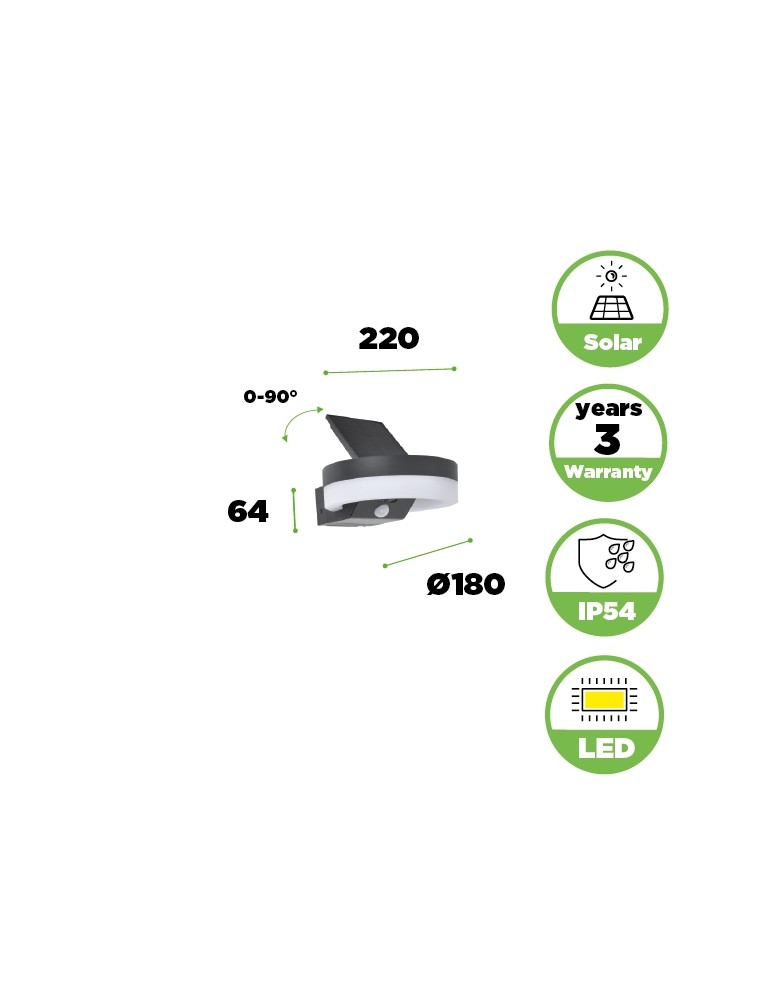 Lutec Zewnętrzna Solarna RUNDA SOLAR 6915801335 Lutec Zewnętrzna Solarna RUNDA SOLAR 6915801335