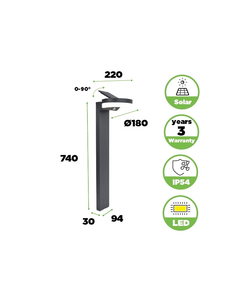 Lutec Zewnętrzna Solarna RUNDA SOLAR 6915802118 Lutec Zewnętrzna Solarna RUNDA SOLAR 6915802118