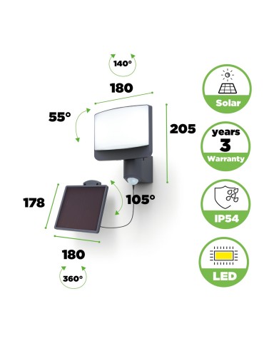 Lutec Zewnętrzna Solarna SUNSHINE - CZUJNIK RUCHU 6925604345 - produkt 2