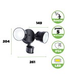 Lampy zewnętrzne z czujnikiem ruchu - Lutec SHRIMP - CZUJNIK RUCHU Ścienna LED Czarny 7622104330 - product 7