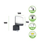 Lampy zewnętrzne z czujnikiem ruchu - Lutec SUNSHINE - CZUJNIK RUCHU Ścienna LED Szary 7625701345 - produkt 11