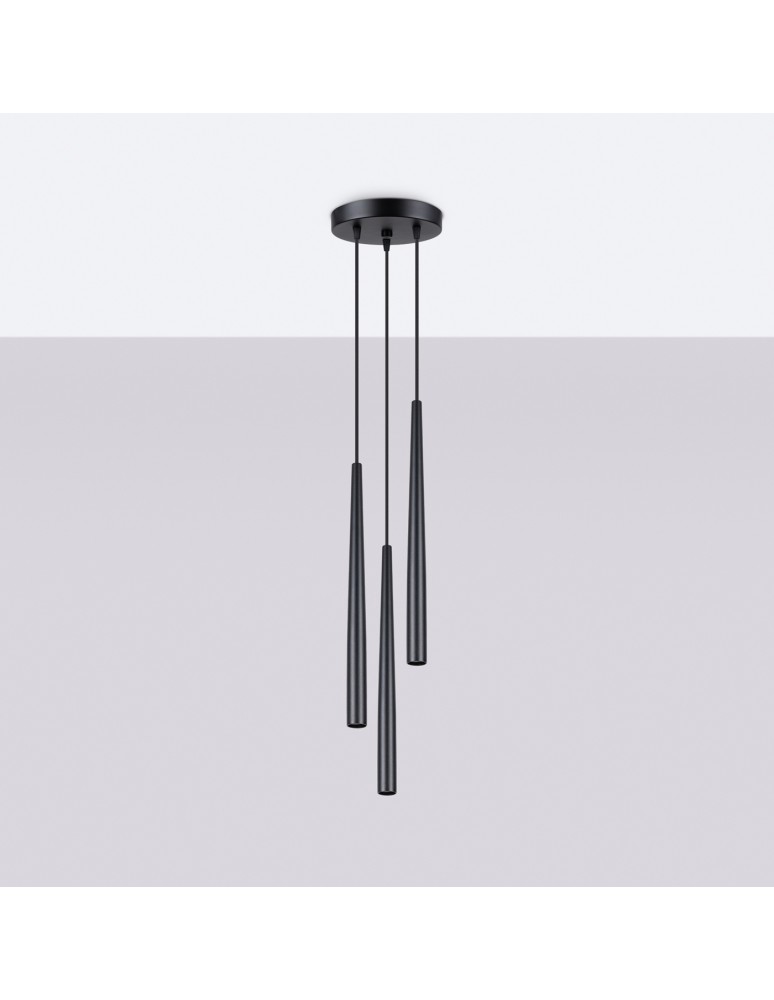 Sollux Lampa wisząca BLISS 3P czarna SL.1463 Sollux Lampa wisząca BLISS 3P czarna SL.1463
