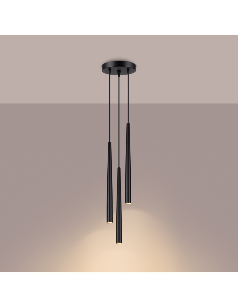 Sollux Lampa wisząca BLISS 3P czarna SL.1463 Sollux Lampa wisząca BLISS 3P czarna SL.1463