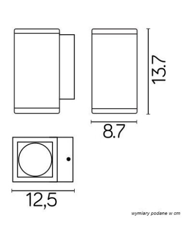 SU-MA ADELA MIDI 1xGU10 Kinkiet IP54 M1459 DG - produkt 2