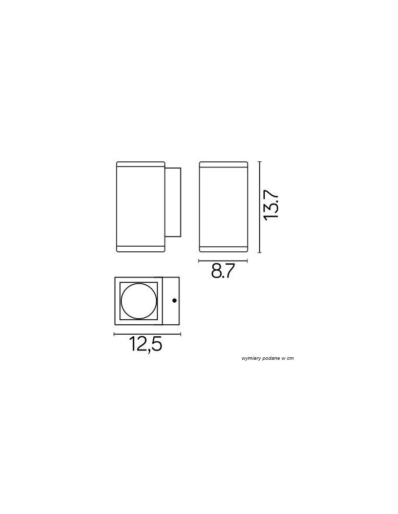 Kinkiety zewnętrzne - SU-MA ADELA MIDI 1xGU10 Kinkiet IP54 M1459 DG - product kolory-swiatla.pl 2