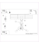 Lampy sufitowe loftowe - industrialne - Sollux Żyrandol EMBER 3 biały SL.1474 - product 11