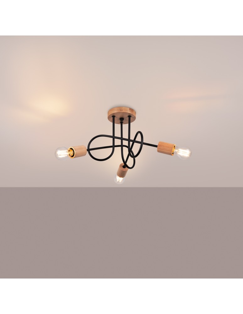 Sollux Żyrandol EMBER 3 czarny SL.1477 Sollux Żyrandol EMBER 3 czarny SL.1477