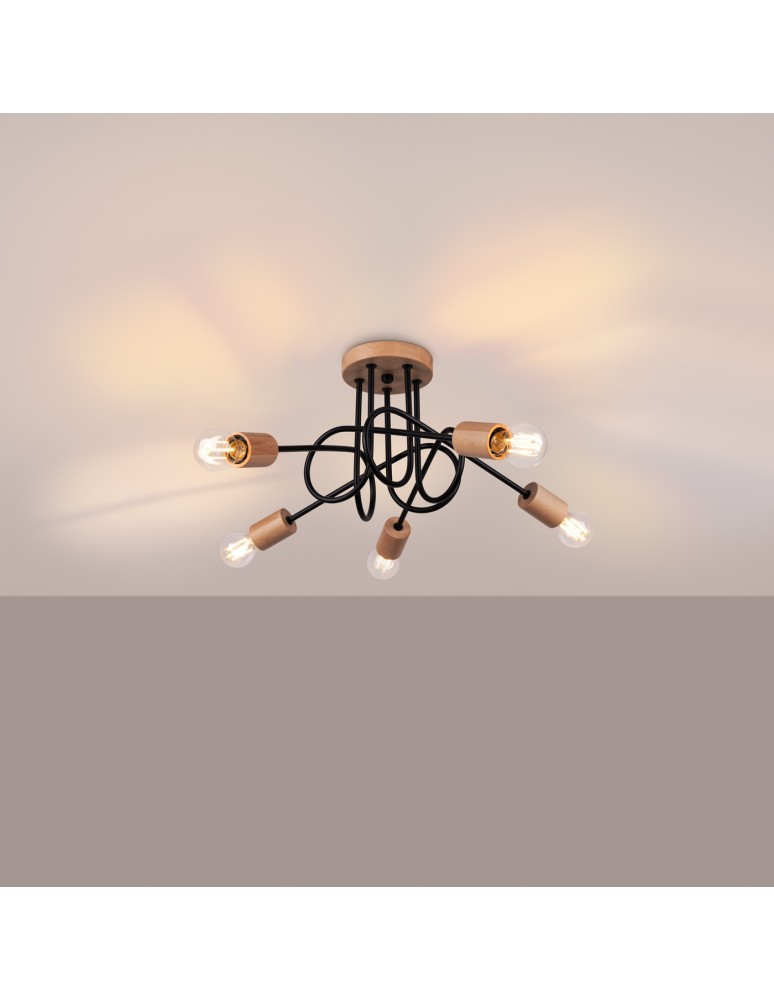 Sollux Żyrandol EMBER 5 czarny SL.1478 Sollux Żyrandol EMBER 5 czarny SL.1478