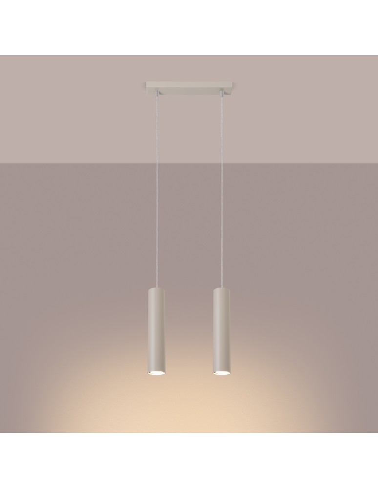 Sollux Lampa wisząca LAGOS 2 beżowa SL.1480 Sollux Lampa wisząca LAGOS 2 beżowa SL.1480