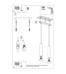 Sollux Lampa wisząca LAGOS 2 beżowa SL.1480 Sollux Lampa wisząca LAGOS 2 beżowa SL.1480